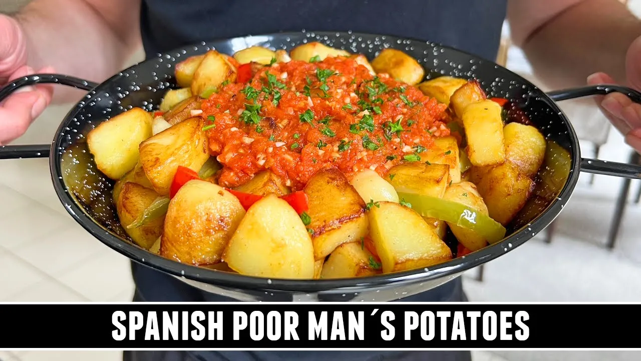 Poor Mans Potatoes with Tomato Sauce   CLASSIC Spanish Recipe