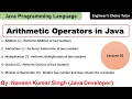 Arithmetic Operators in Java Java Programming Language Java