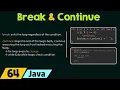 Break and Continue Keywords in Java