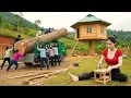 Download Lagu Build Bamboo House \u0026 Wooden Cabin in 90 Days Alone | Time Lapse from Start to Finish