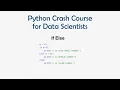 12 Python Crash Course for ML - Conditional Statements If Else ML for Data Science
