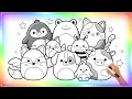 Squishy Animals Coloring Cute Kawaii Coloring Book
