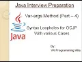 Java Var args Method - Syntax Loopholes for OCJP Exam with Practical Approach