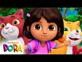 Dora Plays with Giant Kitty Cats Scene for Kids Dora Friends