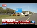 Fiery crash closes Gold Star Bridge