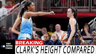 Caitlin Clark s height compared to fellow star Angel Reese as they exchange blows