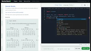 Hackerrank Python Solution Calendar - Python Calendar Module