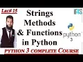 Python Tutorial in Urdu Hindi Strings Predefined methods and functions python strings methods
