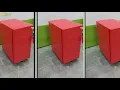 DBin Office 3-Drawer Mobile Pedestal File Cabinet IN Red