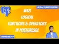 Functions Operators in PostgreSQL Logical Operators PostgreSQL Full Playlist
