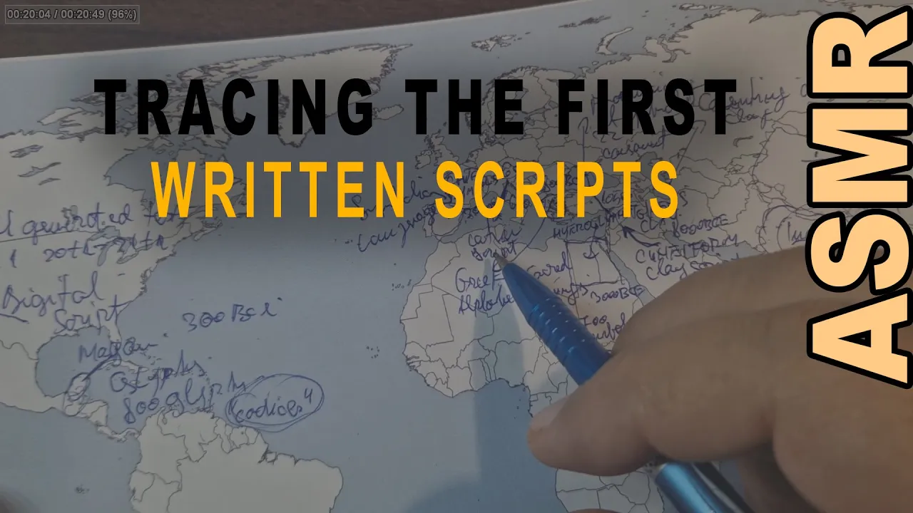 ASMR: Tracing the Very First Written Scripts of Languages with facts | ASMR whispered map tracing