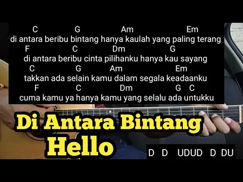 Download MP3 Kunci Gitar Di Antara Bintang -  Hello  ( Tutorial Untuk Pemula ) By DE Kunta