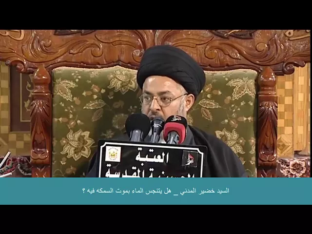 ⁣السيد خضير المدني _ هل يتنجس الماء بموت السمكه فيه ؟