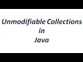 Unmodifiable collections in Java
