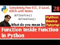 Function inside Function in Python Nested Function in Python Function Nesting Hello DHIRENDRA