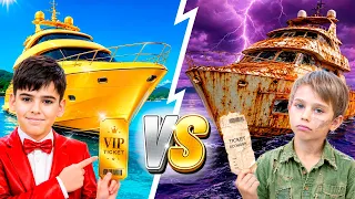 1$ vs 1 000 000$ Yacht Challenge for Kids