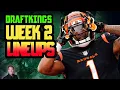 Top NFL DFS Picks Lineups and Strategy For Week 2 DraftKings Player Pool