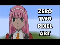 Minecraft Anime Builds - ZERO TWO Pixel Art Timelapse DARLING IN THE FRANXX
