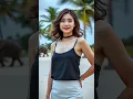 Lagu [4K] Real AI Lookbook Model | Trendy Japanese Girl in Mini Skirt \u0026 Crop Top Near Beach