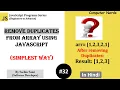 32 Remove all duplicate elements from array using SET JavaScript Tutorial for beginners in Hindi