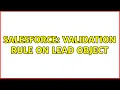 Salesforce Validation rule on lead object 3 Solutions