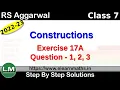 Constructions Class 7 Chapter 17 Exercise 17A Question 1 - 3 RS Aggarwal Learn Maths