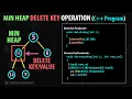 Delete Key Operation in Heap Data Structure - Step by Step Working with Diagram Full C Code