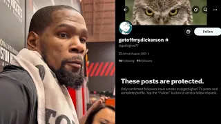 Kevin Durant reacts to Twitter burner account allegations