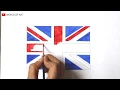UK flag drawing | United Kingdom Flag | how to draw flag