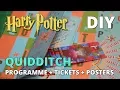 DIY Quidditch Programme Tickets Posters