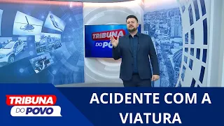 Viatura da Polícia Militar colide com carro durante perseguição em Canoinhas