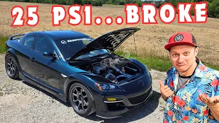 I Turned Up the Boost and Broke it - 600 HP RX7 Engine Swapped RX8