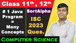 SortAlpha String Array Sort Object Passing V Important Java Program 2023 ISC Computer Sc
