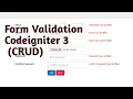 Form validation in Codeigniter Part CRUD Codeigniter 3 Tutorial in Hindi