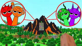 I Rescued Incredibox Sprunki from Volcano Mountain's Dungeon in Minecraft!