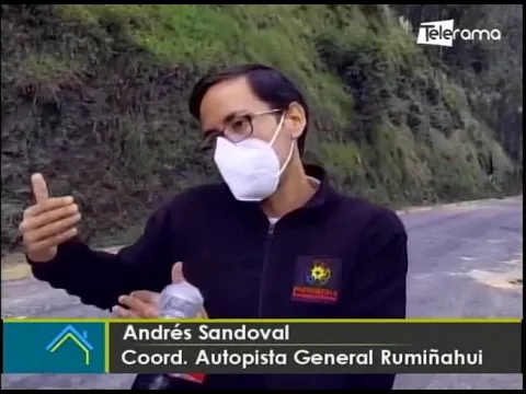 Tramo de autopista General Rumiñahui con trabajos de mitigación