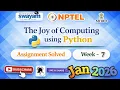 The Joy of Computing using Python Week 7 Assignment Answer