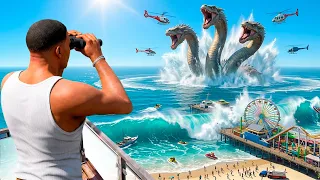 НАШЕЛ ОГРОМНОГО ВОДНОГО МОНСТРА В ГТА 5! МОНСТР ГЛУБИНЫ ГИДРА ОБЗОР МОДА GTA 5 ОНЛАЙН МОД
