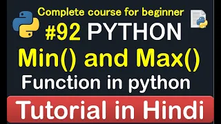 Min and Max function in python Complete Python tutorial 2020