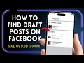 How to find Draft Posts on Facebook 2026 How do I find a Post that I saved as a Draft on Facebook