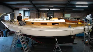 Our boat suddenly looks a LOT different… the varnish is gone!
