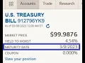 Buying T-Bill on Merrill Edge - Its Cost Interest and What Happened on Maturity