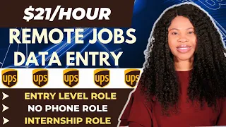 Data Entry Work From Home Jobs 2024 Entry Level Remote Jobs w UPS No Phone Internship