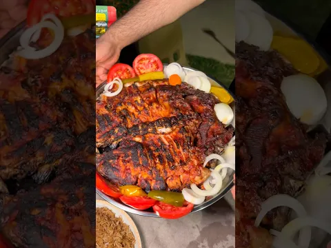 سمك مسكوف ذهبي ومقرمش، ويا تمن بدبس الرمان 😋👨🏻🍳@M@MahmoodRiceاكسبلور #بينو_فود #سمك