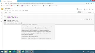 Differentiation with Python Calculus Sympy