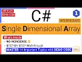 C Single Dimensional Array 1D C One Dimensional Array Syntax Declaration Initialization