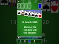 Mobilityware Solitaire Daily Challenge 13 March 2020 fast lane solution and Counting Code