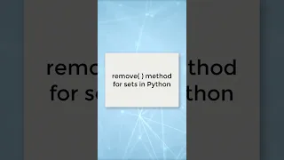 The remove method for sets in Python