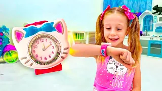 ناستيا وبابا تعلم قراءة الساعة والمزيد قصص الصداقة للاطفال 