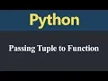 Passing Tuple to Function in Python Hindi